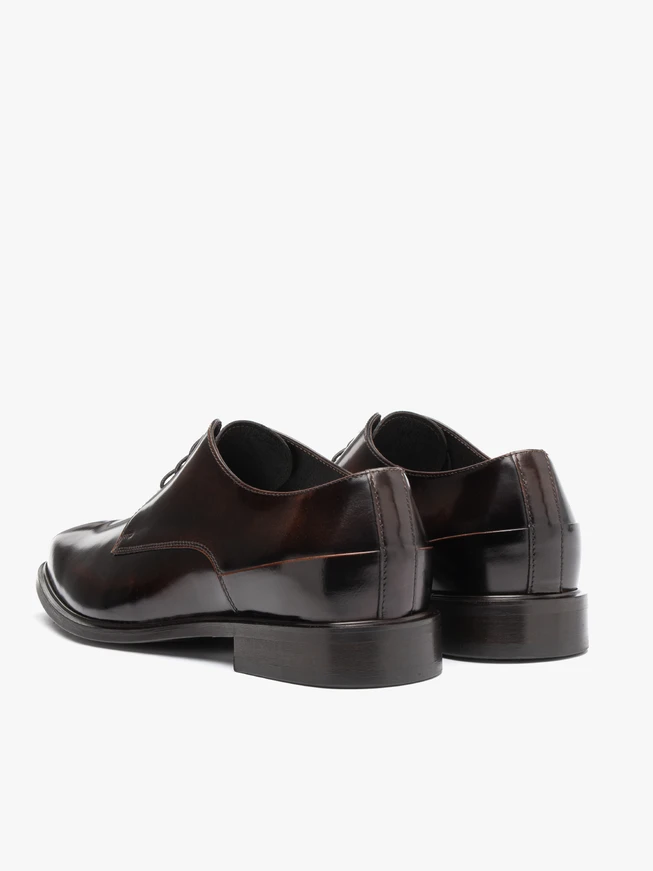 Dunkelbraune formelle Halbschuhe aus Lackleder