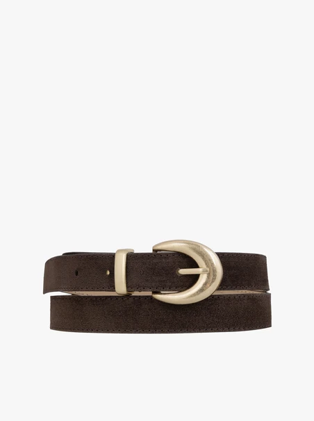Brown suede leather belt
