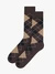 Brown cotton socks with a diamond pattern