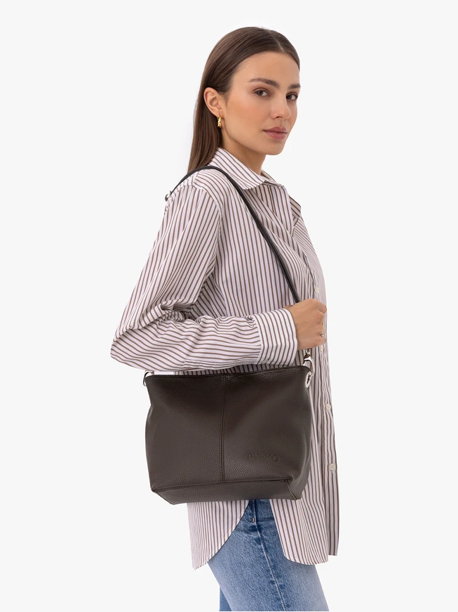 Ryłko Dark Brown Leather Shoulder Bag