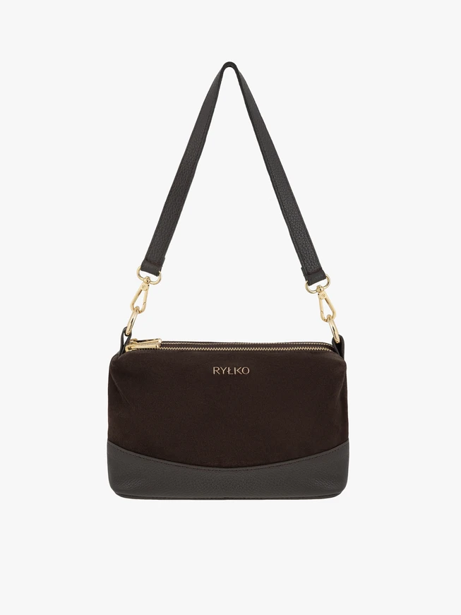 Ryłko Brown Leather &amp; Suede Shoulder Bag