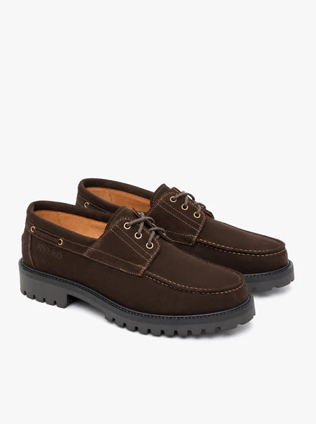 Ciemnobrązowe półbuty boat shoes