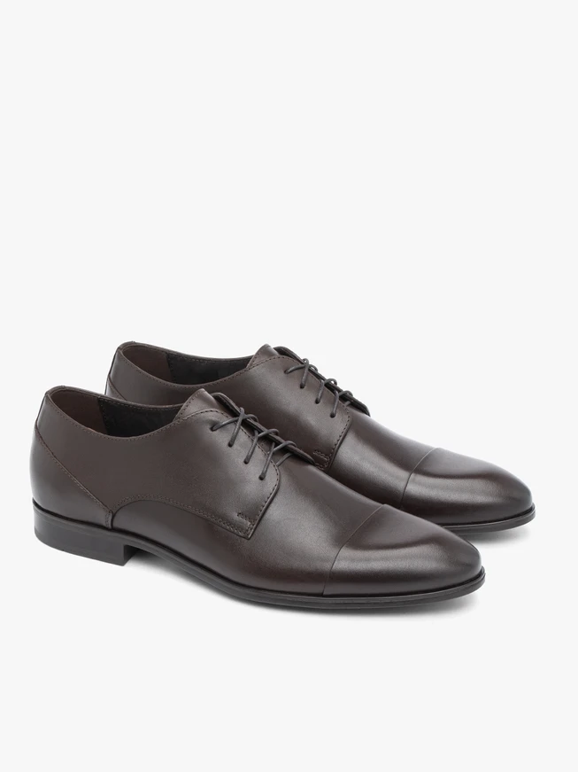 Dunkelbraune formelle Halbschuhe aus Leder