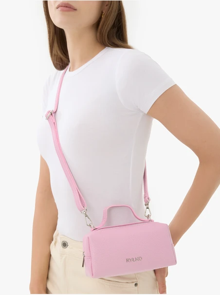 Light Pink Leather Small Shoulder Bag