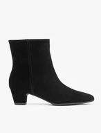 Schwarze Veloursstiefel mit niedrigen Absätzen