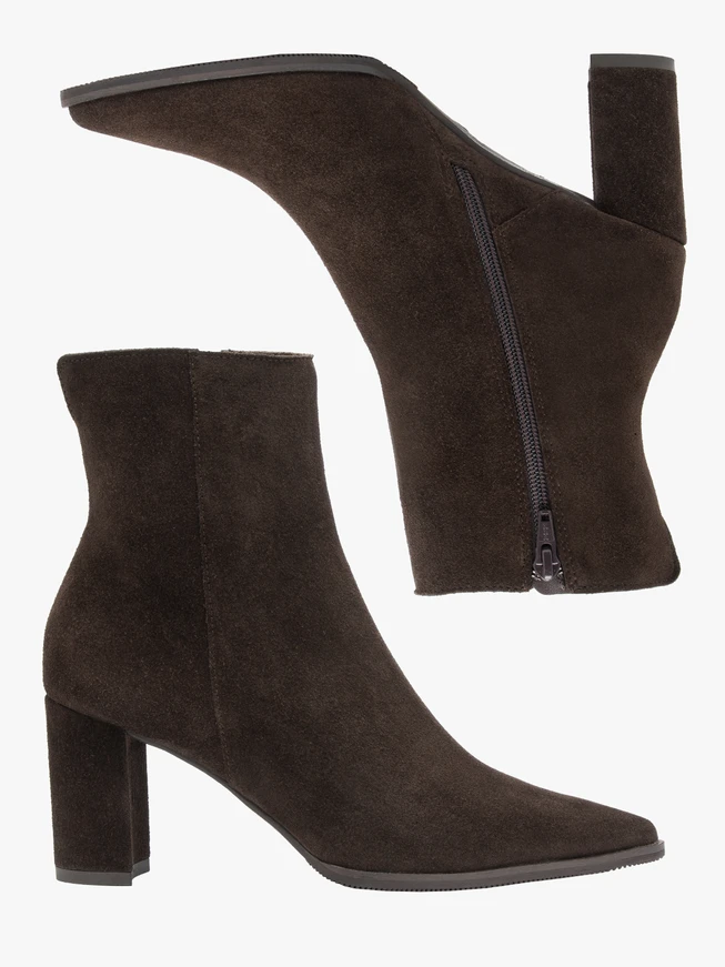 Maroon higher velour leather boots