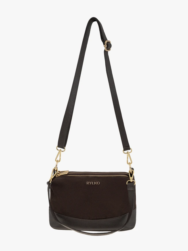 Ryłko Brown Leather &amp; Suede Shoulder Bag