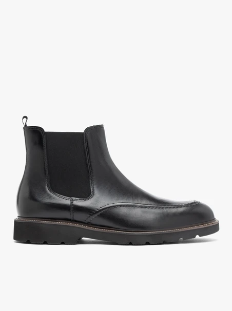 Black leather slippers