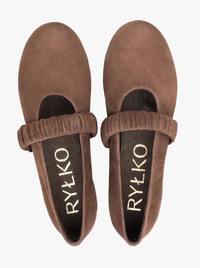 Brown strappy ballerinas