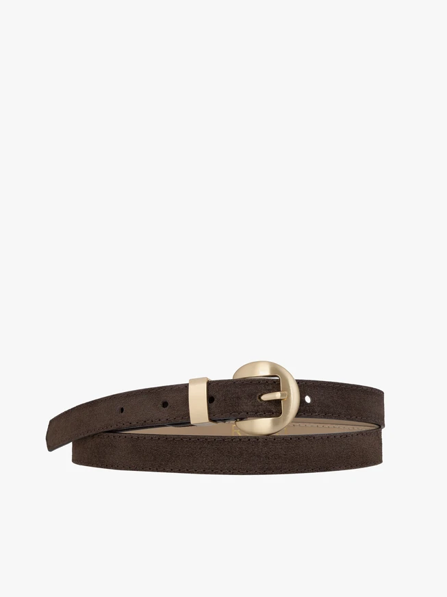 Brown suede leather belt