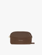 Handtasche aus hellbraunem Leder und Velours
