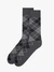 Graphite-colored cotton socks with a diamond pattern