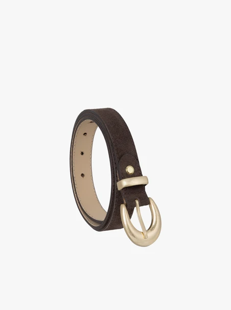 Brown suede leather belt