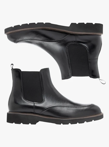 Black leather slippers