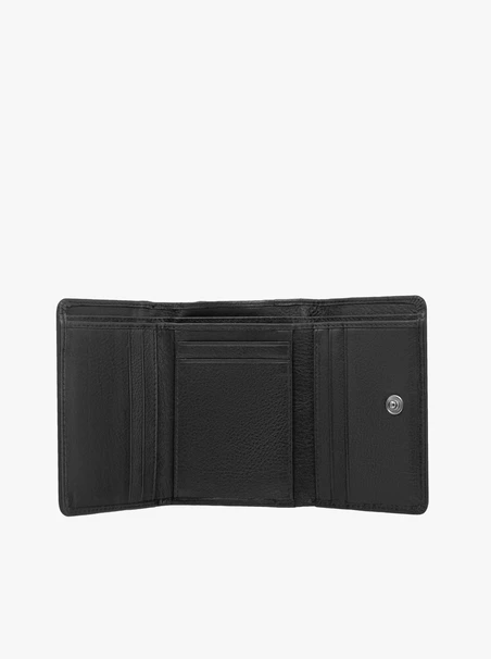 Schwarzes Portemonnaie aus Vollnarbenleder