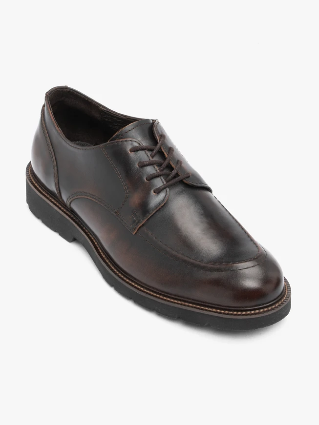 Dark brown leather half shoes