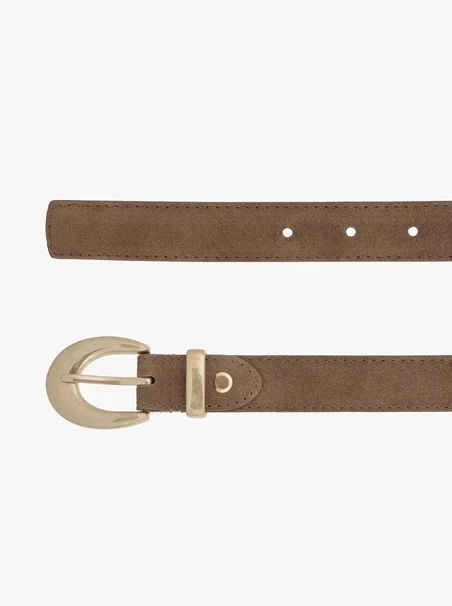 Red suede leather belt