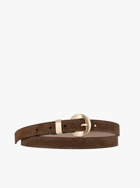 Light brown suede leather belt