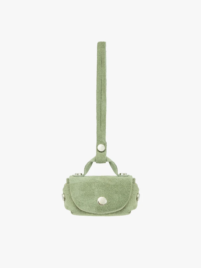 Green velour key ring
