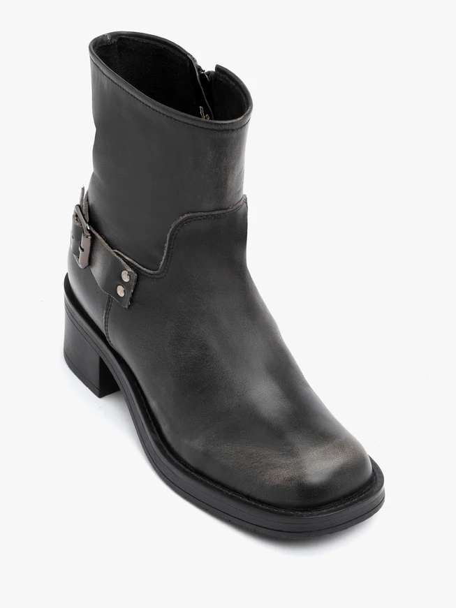 Schwarz-graue Biker-Stiefeletten