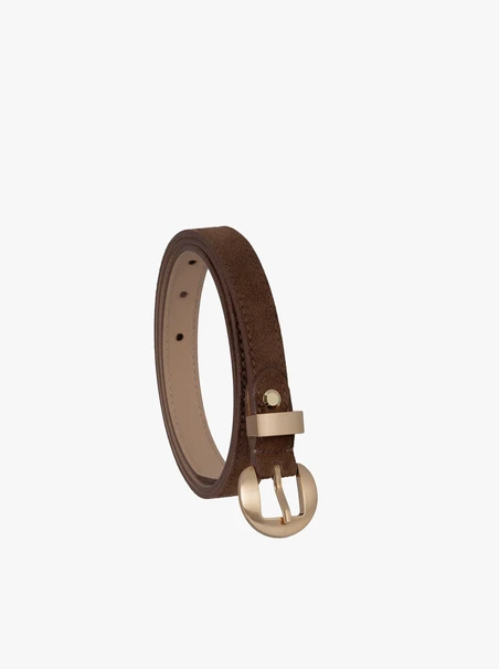 Light brown suede leather belt
