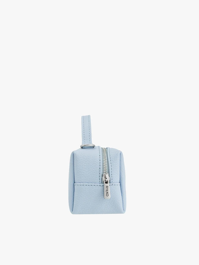 Kleine blaue Lederhandtasche