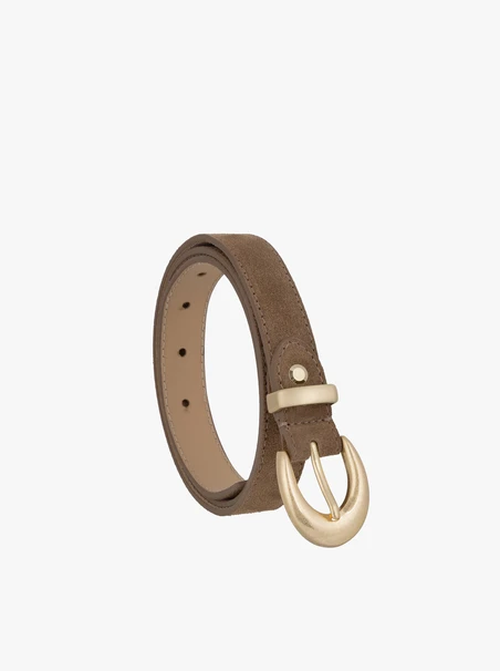 Red suede leather belt