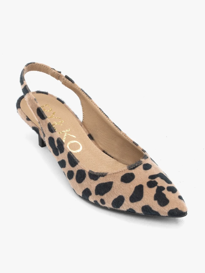 Czółenka slingback w cętki ocelota
