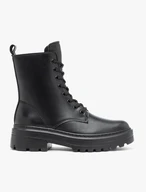 Black full-grain leather hiking boots