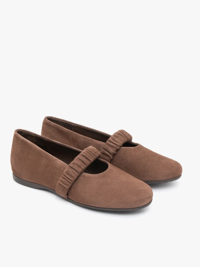 Brown strappy ballerinas