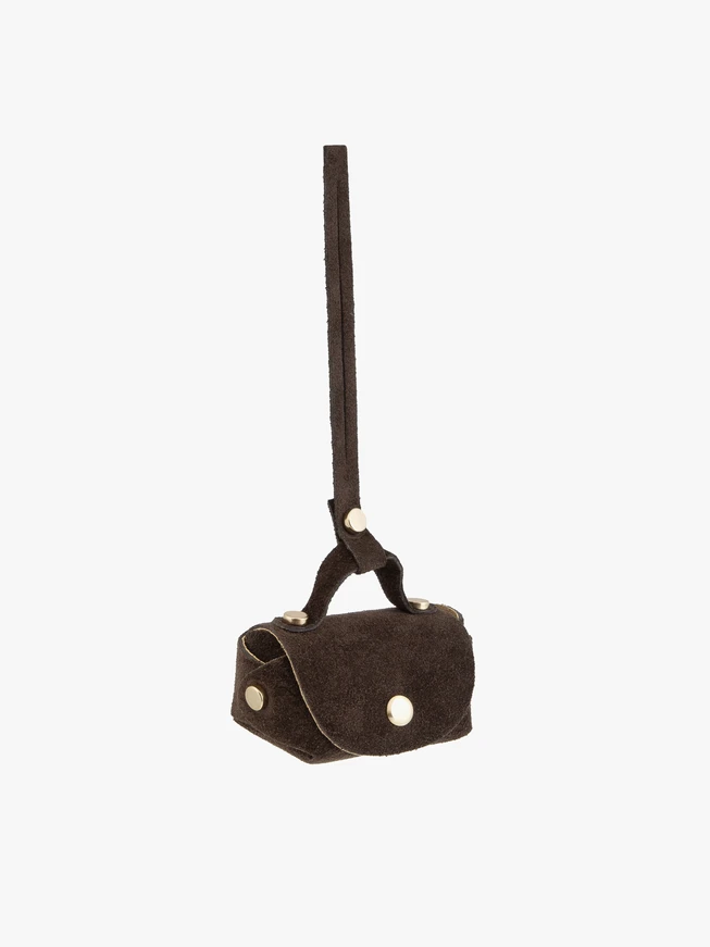 Brown velour key ring