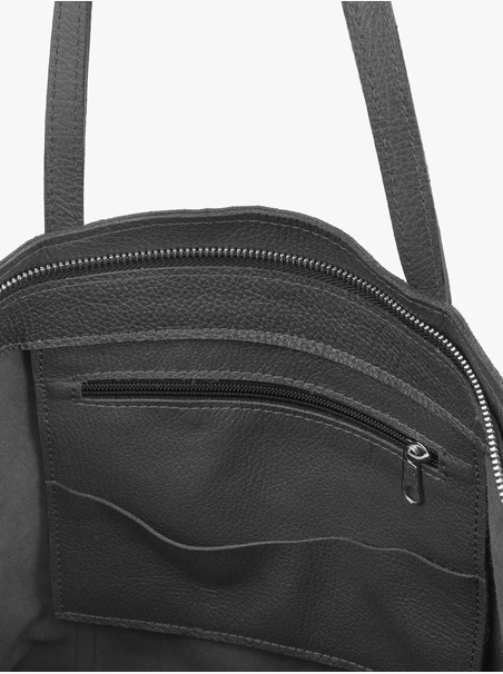 Ciemnoszara duża torebka typu shopper