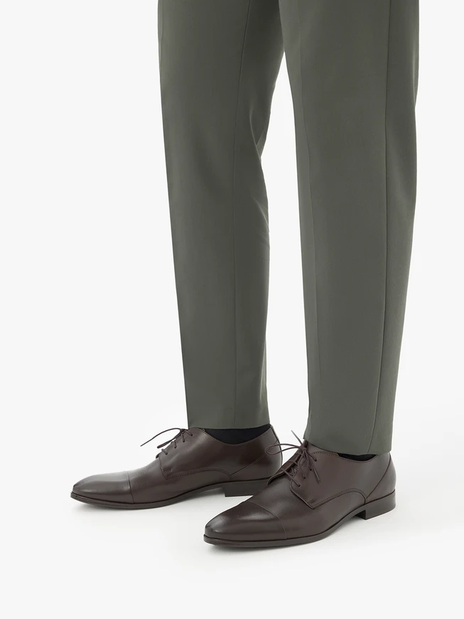 Dunkelbraune formelle Halbschuhe aus Leder