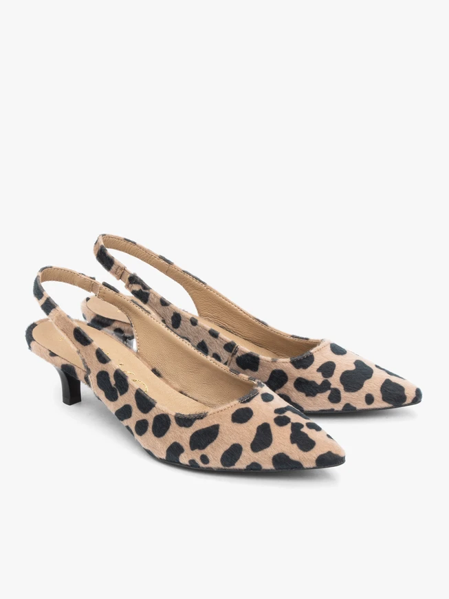 Czółenka slingback w cętki ocelota