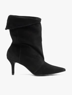 Schwarze Bowler-Stiefel mit hohem Stiletto