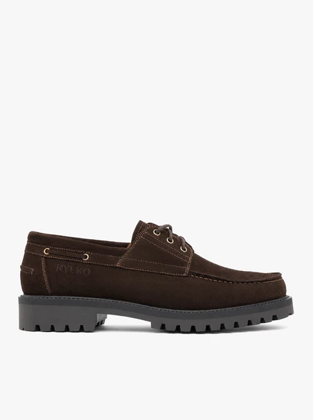 Ciemnobrązowe półbuty boat shoes