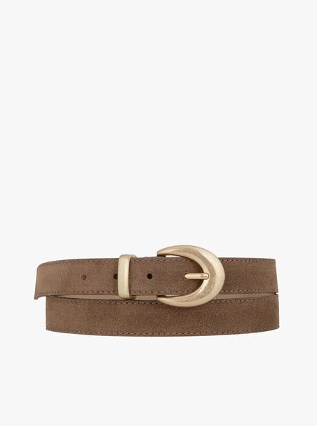 Dark beige suede leather belt