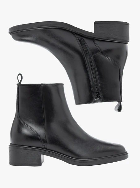 Black leather boots