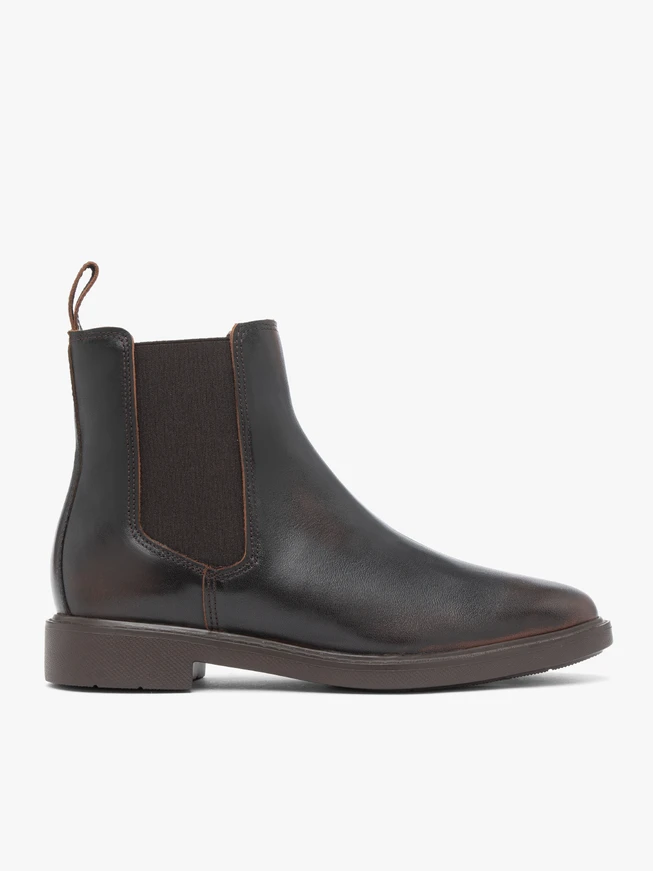 Dark brown leather slippers