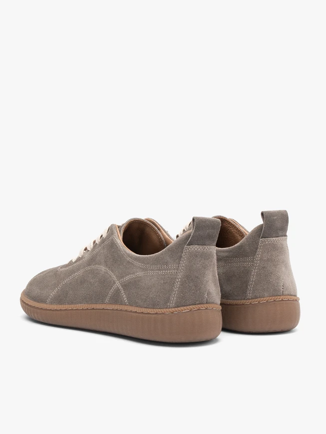Halbschuhe aus dunkelgrauem Veloursleder