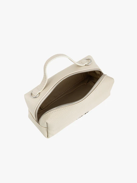 Cream Leather Small Shoulder Bag