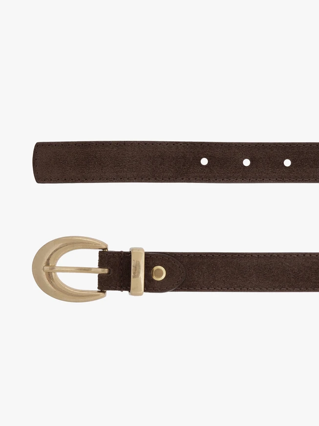 Brown suede leather belt