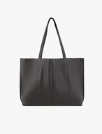 Dunkelbraune Leder-Shopper-Tasche