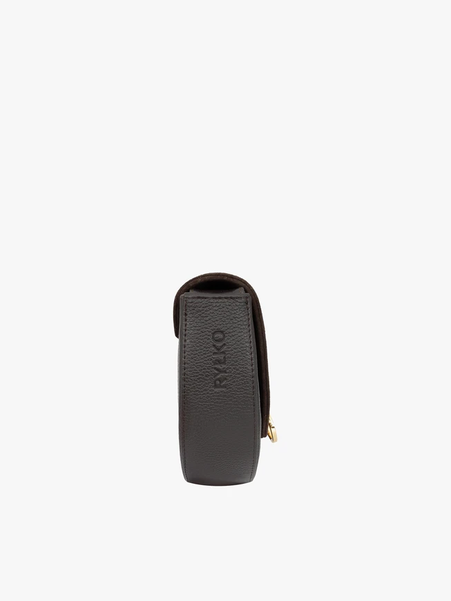 Dunkelbraune Lederhandtasche