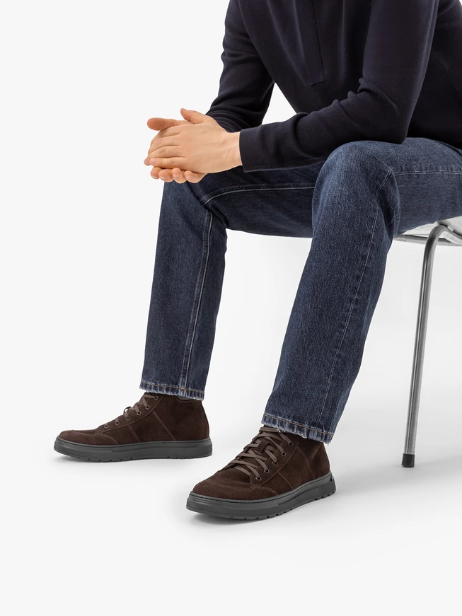 Dark brown sports sneakers