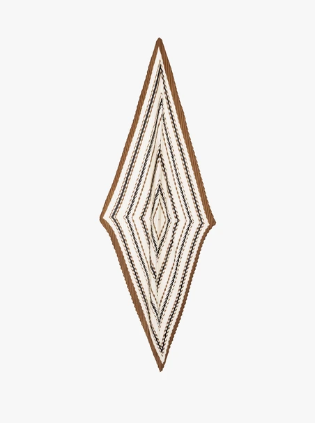 Kremowa apaszka 50x50 cm w geometryczny wzór