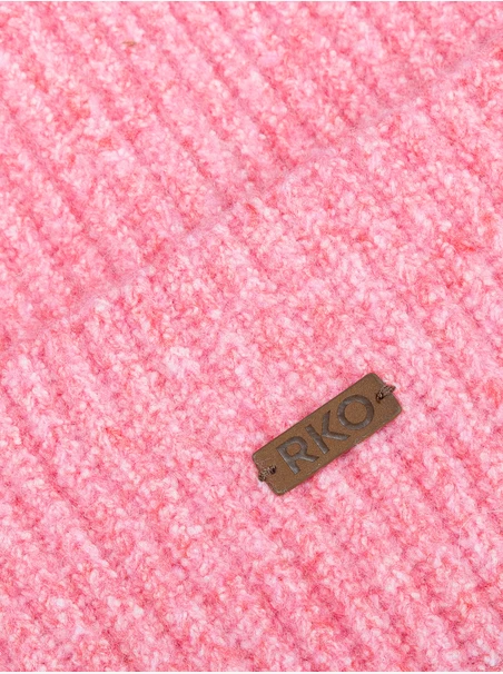 Pink hat with wool accents