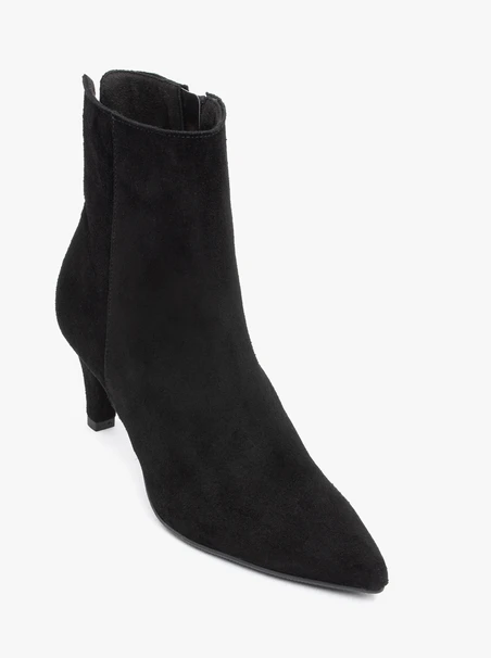 Schwarze hohe Stiefeletten mit Stilettoabsatz