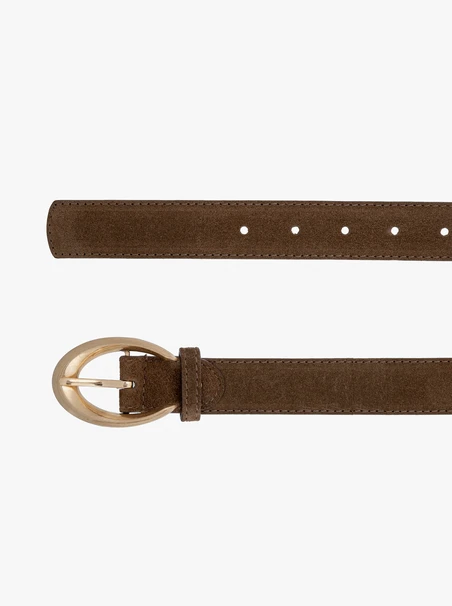 Light brown suede leather belt