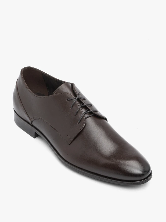 Dunkelbraune formelle Halbschuhe aus Leder